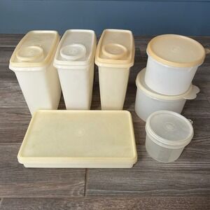 Vintage Tupperware Modular Mate Set 7 Containers Storage Food Pantry Kitchen